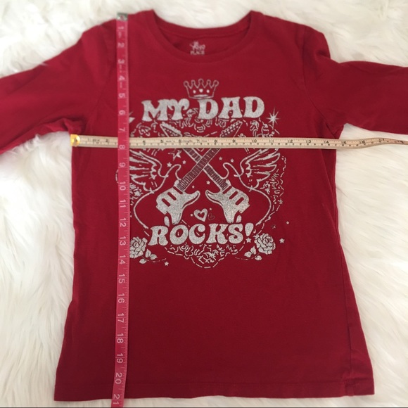 Girl's 🎸My Dad Rocks🎸Red T-Shirt, Size L (10-12) - Picture 4 of 7